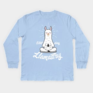 Llamastay 6 feet away Kids Long Sleeve T-Shirt